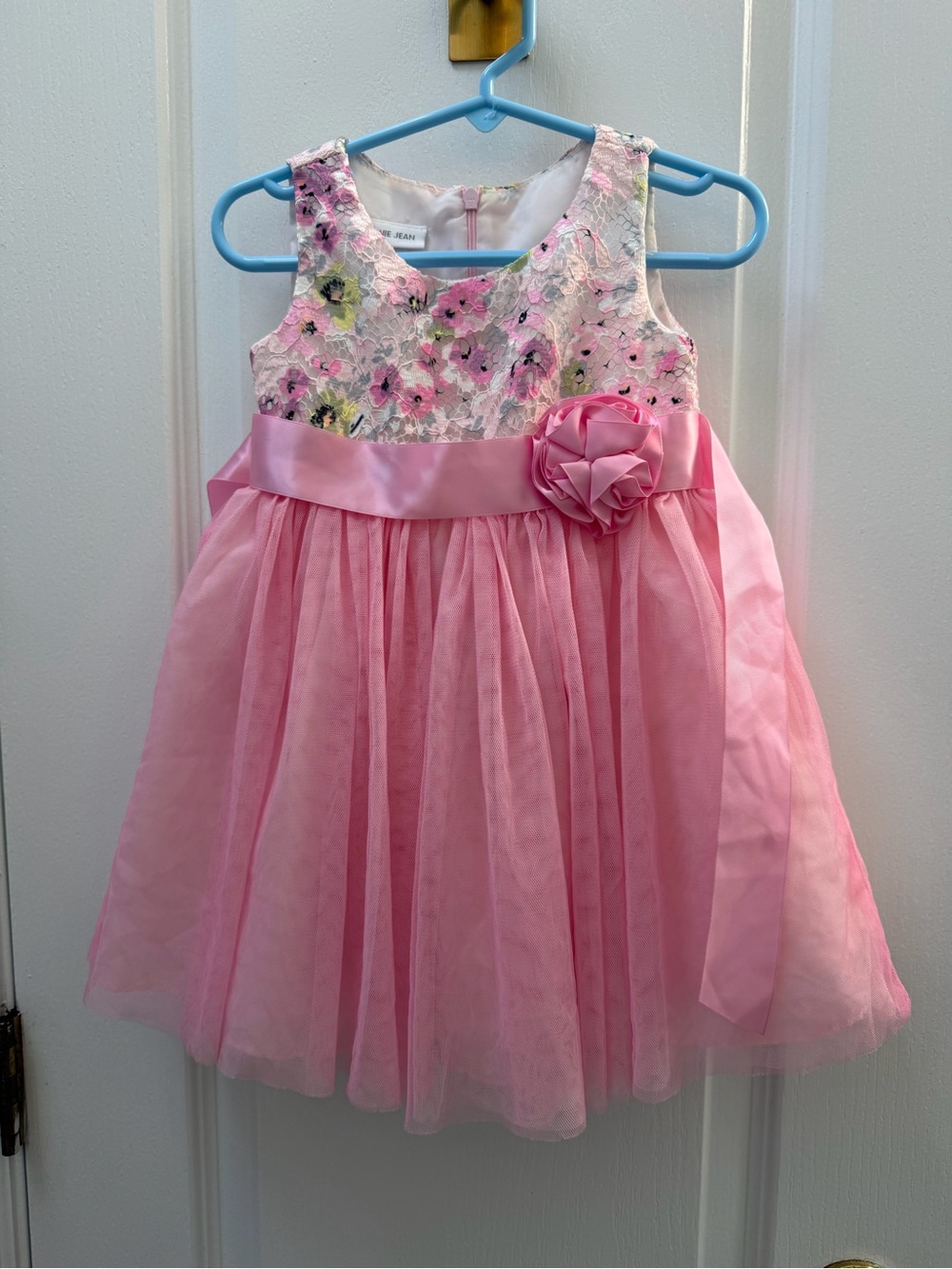 Floral Lace & Pink Tulle Party Dress for Girls